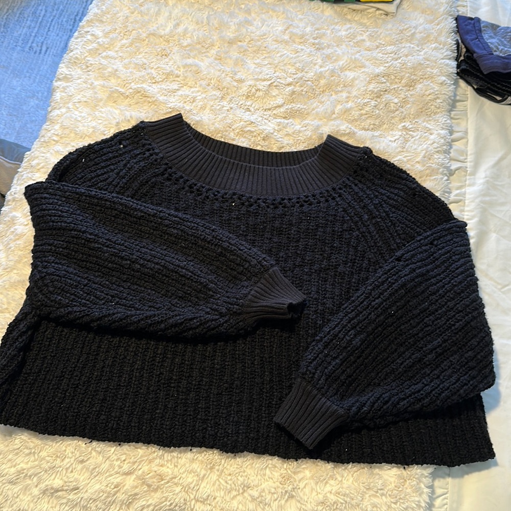 Free people chunky black sweater